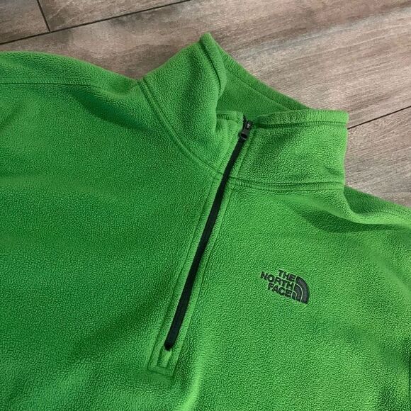 The North Face Green Fleece Quarterzip Jacket Men Medium - Picture 2 of 4